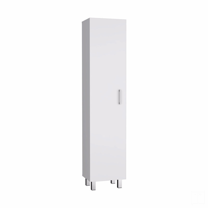Storage Cabinet, Broom Hangers, Metal Handle