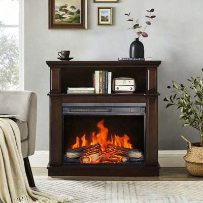 Electric Fireplace Insert 23 Inch Ultra Thin Heater Realistic Flame Log Remote Control Timer Overheating Protection 1400W Heat 5000 'S Per Hour 11 Temperature Settings 50000 Hours Led Source 4
