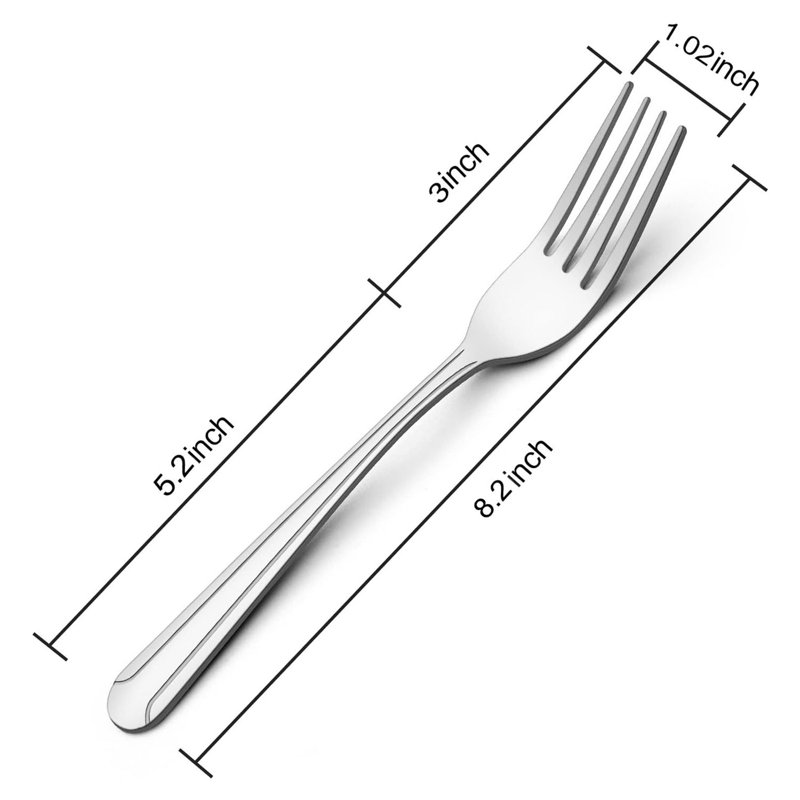  Ensemble de fourchettes de table en acier inoxydable de 8,2 pouces, 36 pièces, poli miroir, va au lave-vaisselle, pour la maison, la cuisine ou le restaurant