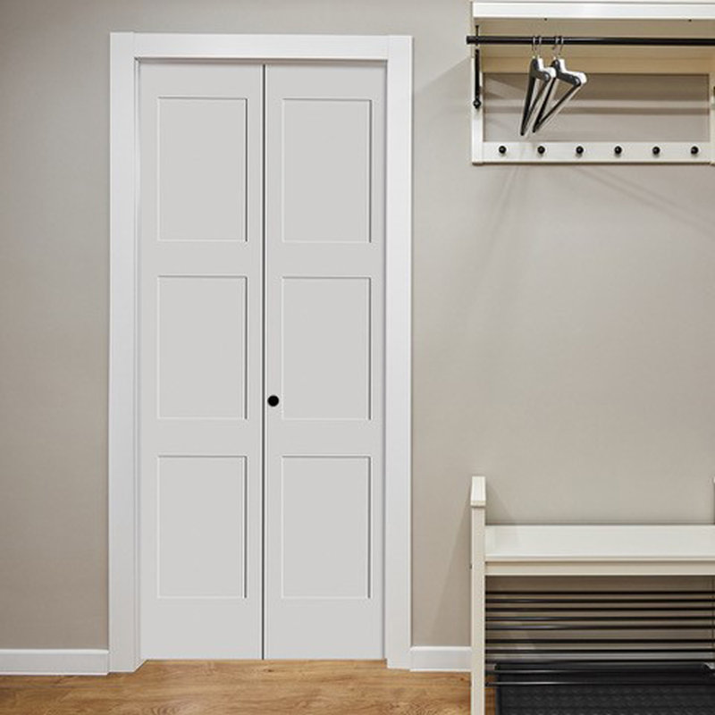 Porte pliante à 3 panneaux avec couche d'apprêt apprêtée, 36 po x 79 po