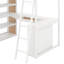 Lit mezzanine simple avec tablettes et bureau-292896958