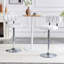 Ensemble de tabourets de bar réglables en cuir synthétique blanc de style moderne pour îlot de cuisine