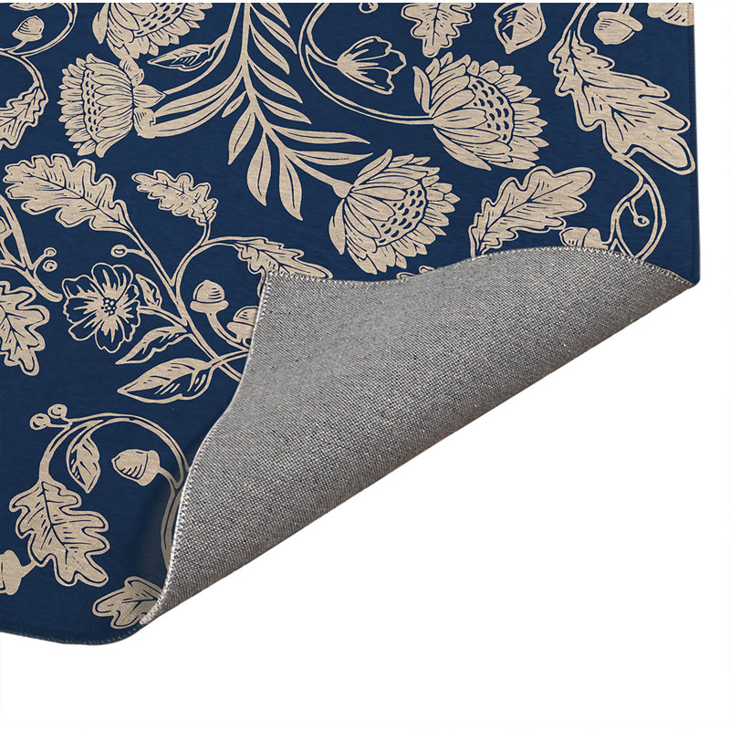 Tapis de bureau léger Autumn Vines, l 48 po x P 72 po, Marine