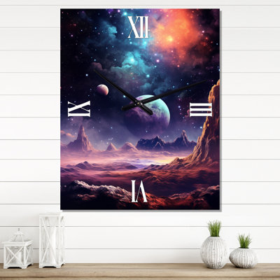 Bright Star In Distant Galaxy I - Beach Modern Wall Clock