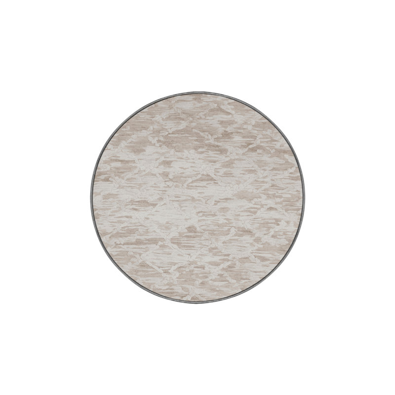 Machine Washable Gray Area Rug, Round 5'