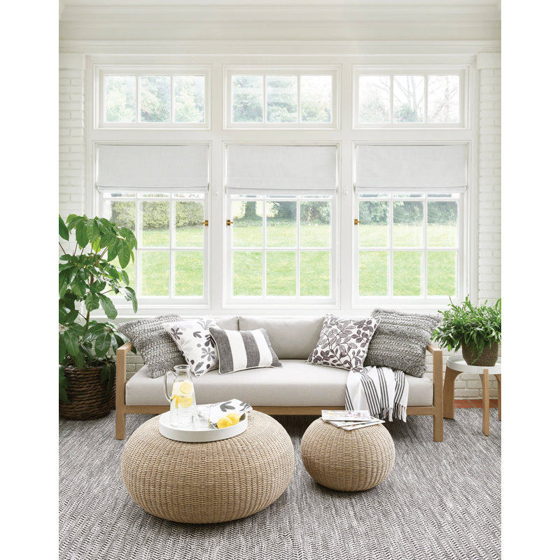 Awning Polyester Indoor/Outdoor Pillow Cover, Black Striped, Rectangle 16"H x 20"W