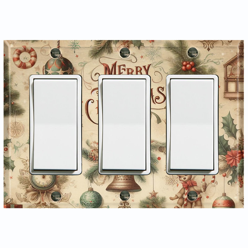 Nature Themed 3 - Gang Toggle Light Switch Standard Wall Plate