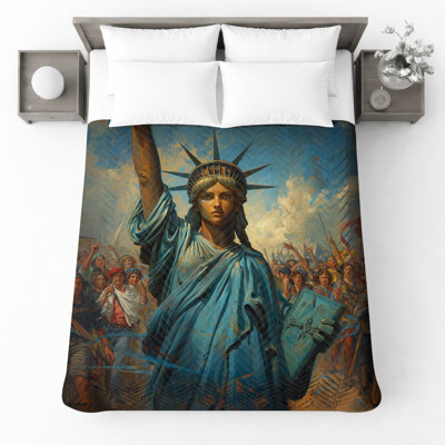 Statue de la Liberté peignant un couvre-lit matelassé toutes tailles