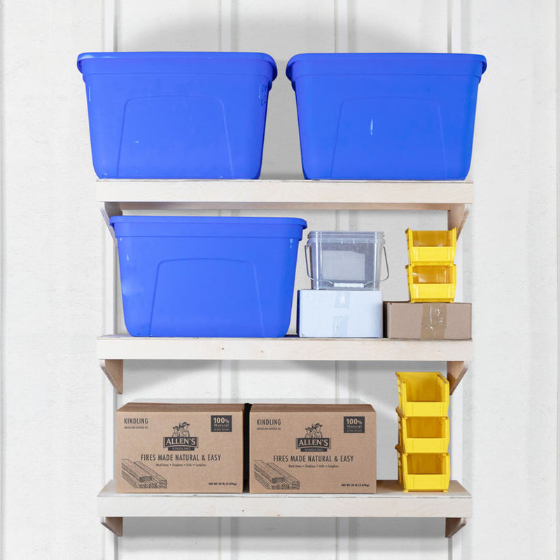 Étagère murale à 3 niveaux, sans finition (12 po x 48 po), H 12 po x l 48 po x P 12 po