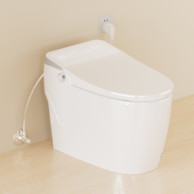 SUPERFLO Smart Toilet With Bidet Built in, Tankless Toilet With Auto Open/Close, Auto Flush, Remote Controlled, Warm Washing & Heated Seat -  WF-US-ST-2-01