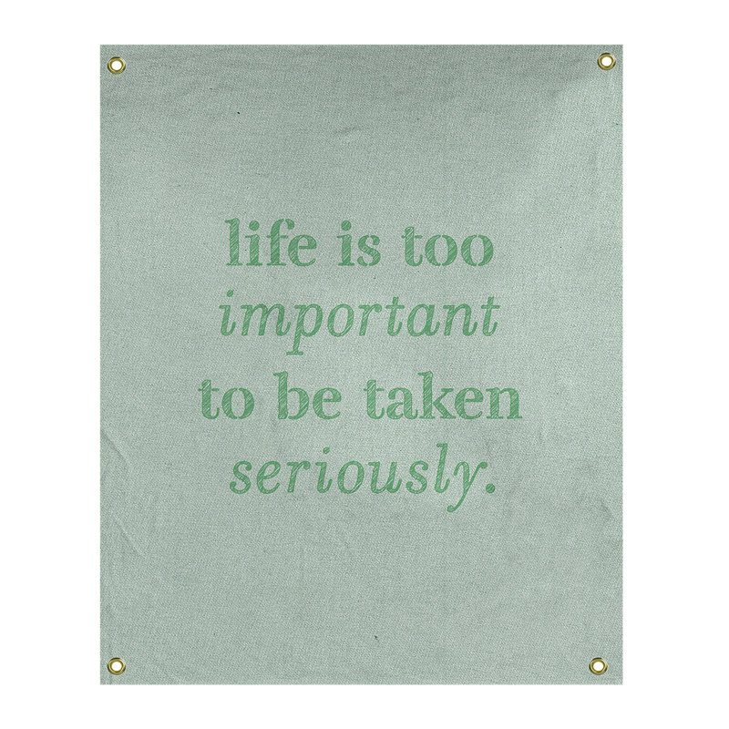 Tapisserie de levity et citation en polyester, H 59 pi x l 50 po, Vert