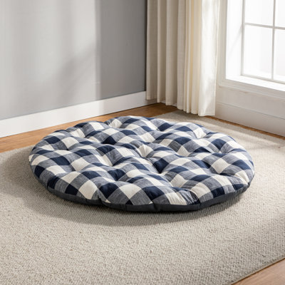 Checkered Cotton Blend Throw Pillow