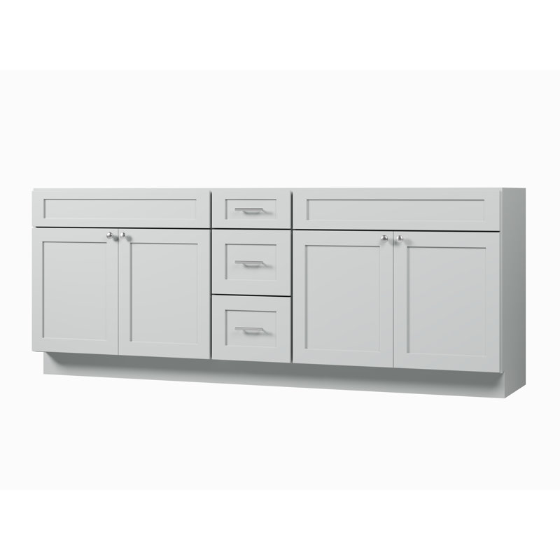 Base de meuble-lavabo double 87 po Disar, Gris