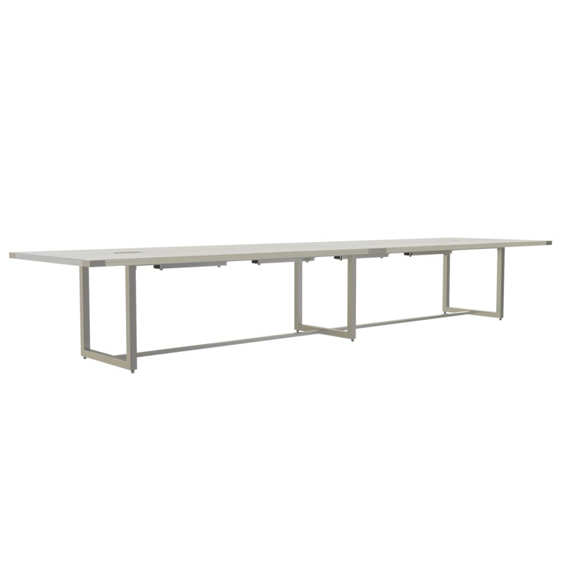 Mirella Rectangular Conference Table, 29.5" H x 192" L x 47.25" D, Grey, White Ash