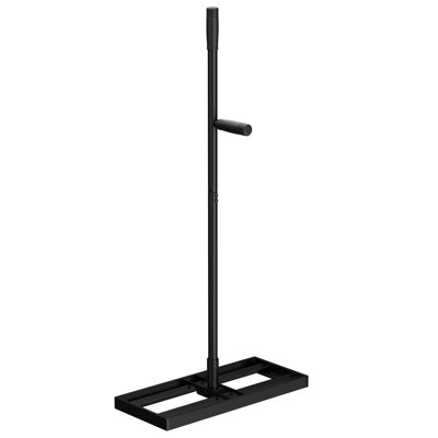25.1 Inch Lawn Levelling Rake with Pull Assist Handle - 10" Wide Heavy Duty Iron Levelling Tool, Matte Black Finish for Effortless Turf Levelling