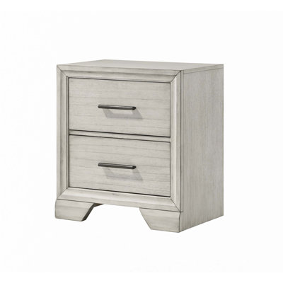1pc Contemporary Style Two Storage Drawers Nightstand