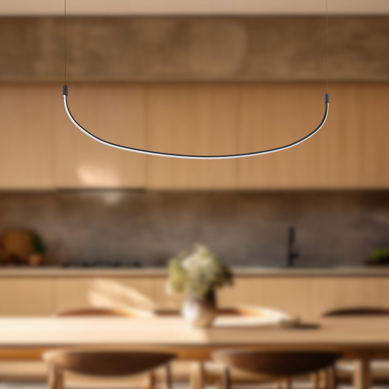 Talis 1 - Light LED Pendant, Black, 11.75" H x 47.25" W x 0.88" D