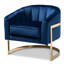 Fauteuil demi-tonneau en velours 29,1 po Fraire