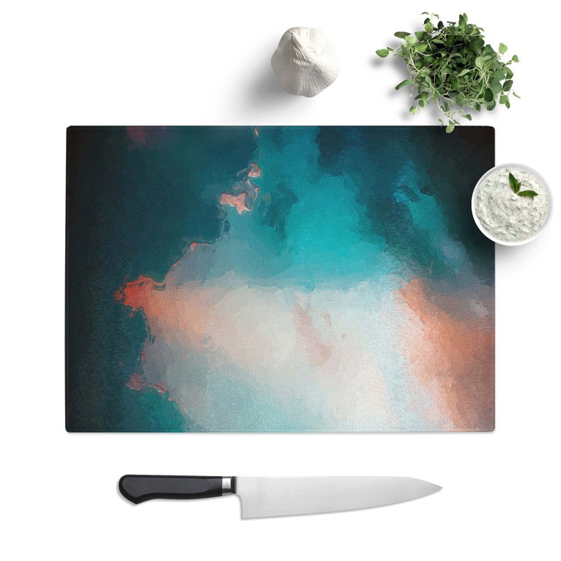 Tempered Glass Ray of Light Through the Clouds Chopping Board, 28.5 cm W x 20 cm L