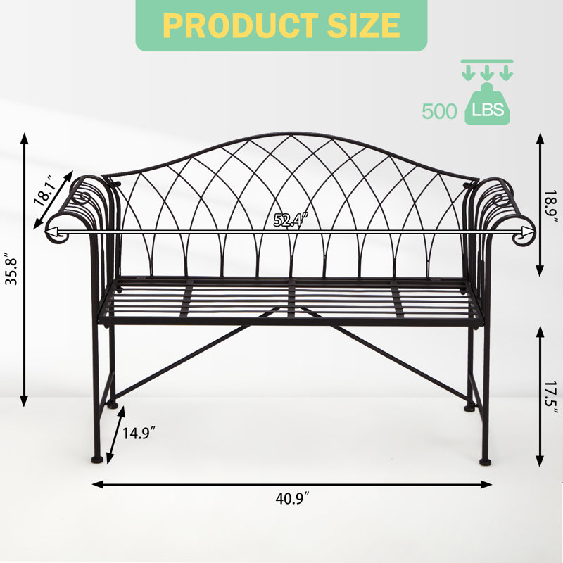 Banc d'extérieur en métal Clorissa