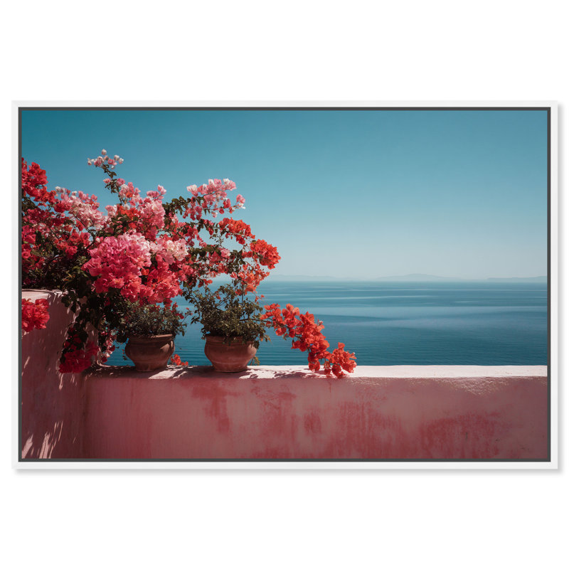 Roseate Horizon Graphic Art Canvas, 21"H x 31"W, White Floater Frame