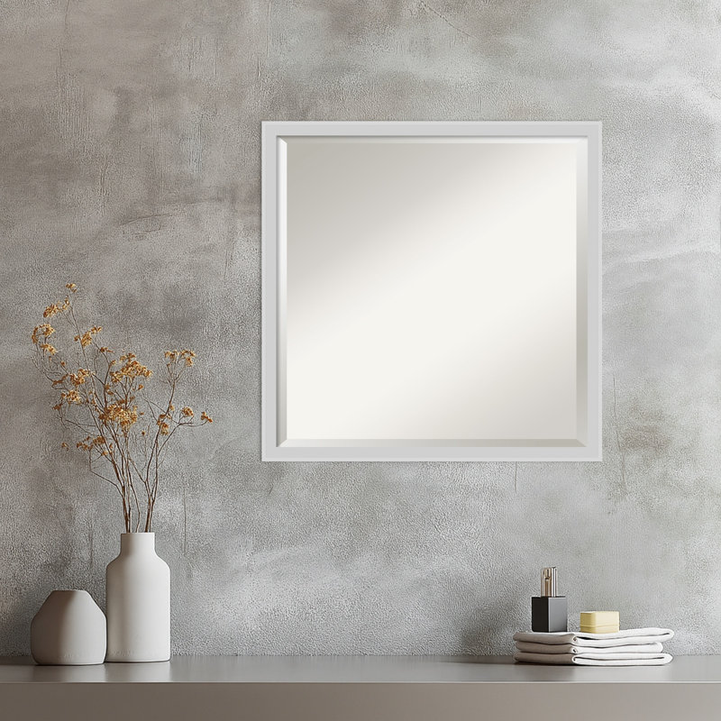 Miroir mural Incline, 21,5 po x 21,5 po, Blanc