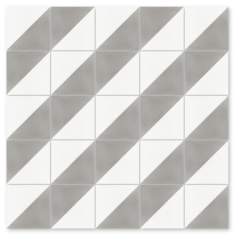 Man Overboard 8" x 8" Cement Wall & Floor Tile, Featherstone & White