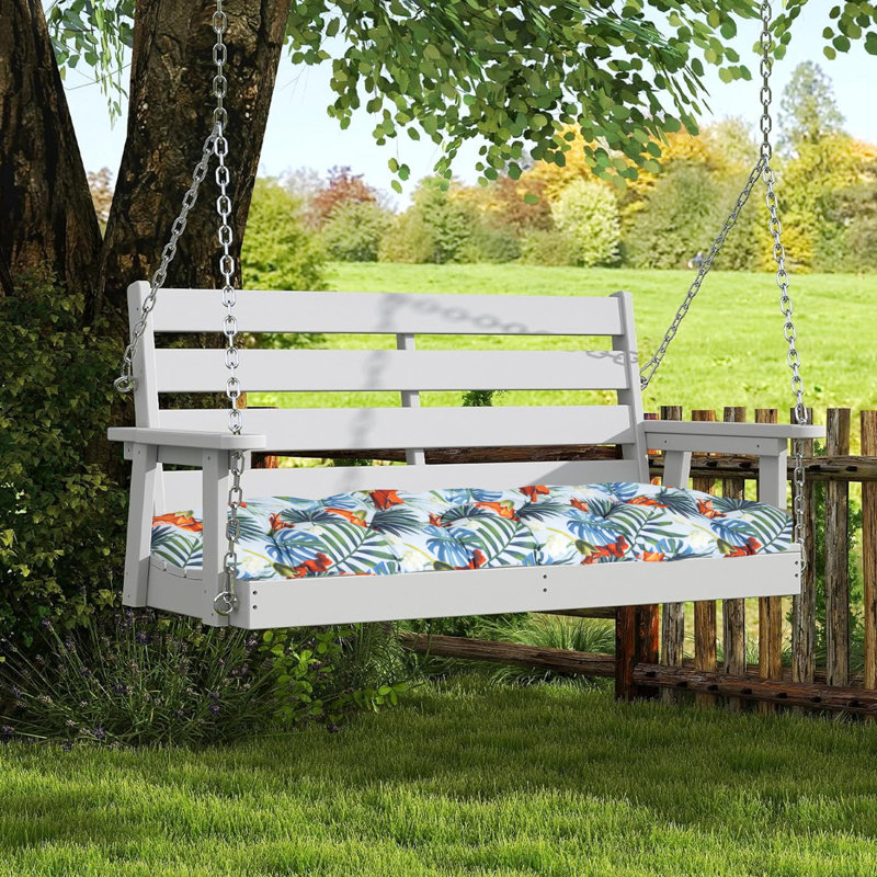 Polyester de 60 po L 60 po x l 20 po x 4 po résistant à l'eau pour l'intérieur et l'extérieur, Blue/Orange Floral
