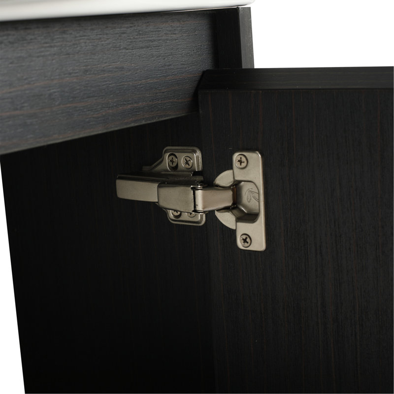 Meuble-lavabo élégant avec lavabo, portes à fermeture douce et fabrication durable, Noir, noir, noir, noir