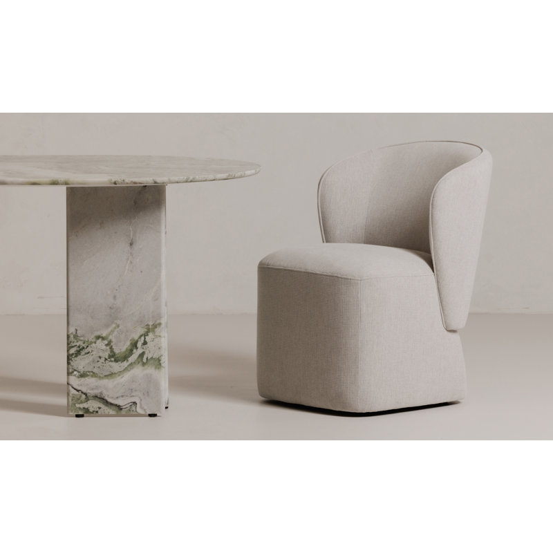 Chaise parsons rembourrée Angeliah, Gris clair huître