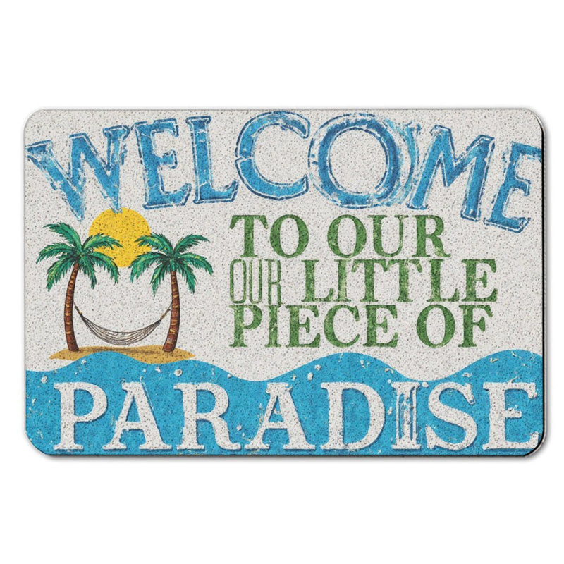 Tapis de bain Welcome to Paradise, 16 x 24 po