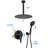 Ceiling Mount Shower Faucet Set Roud Showerhead Bathroom Rainfall Shower System Stainless Steel Shower Trim Kit 12 Inches-125522675