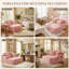 Fauteuil lounge surdimensionné Cloud Couch, chaise longue en fausse fourrure avec coussins et porte-gobelets, fauteuil lounge moelleux une place avec soutien à ressorts ensachés pour salon, chambre, coin lecture, aucun assemblage requis-134058968