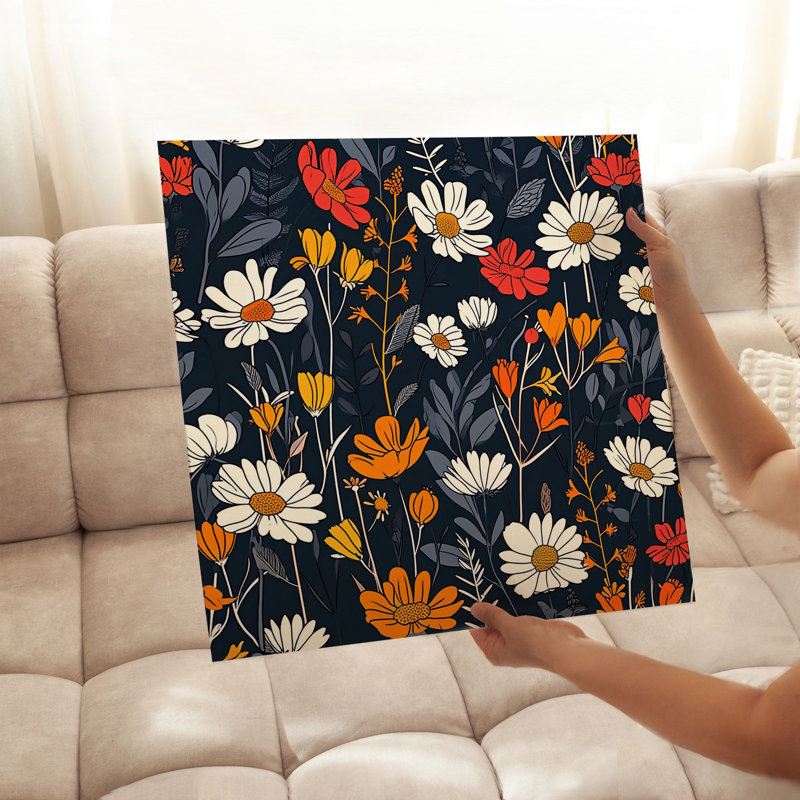 Floral rétro, fleurs sauvages III, reproduction d'art rétro sans cadre