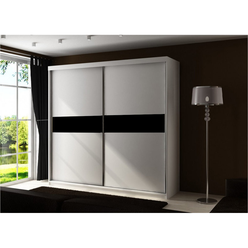 Mouros 2 Door Wardrobe, White/Black