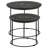 2-piece Round Mango Wood Nesting Table Matte Black