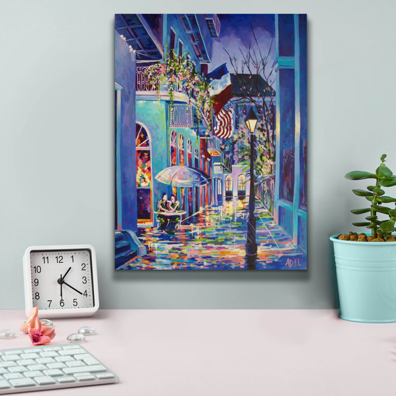  «Pirates Alley Cafe Patriotic - New Orleans» par ADEL, art mural sur toile, 12 po x 16 po, H 16 po x l 12 po