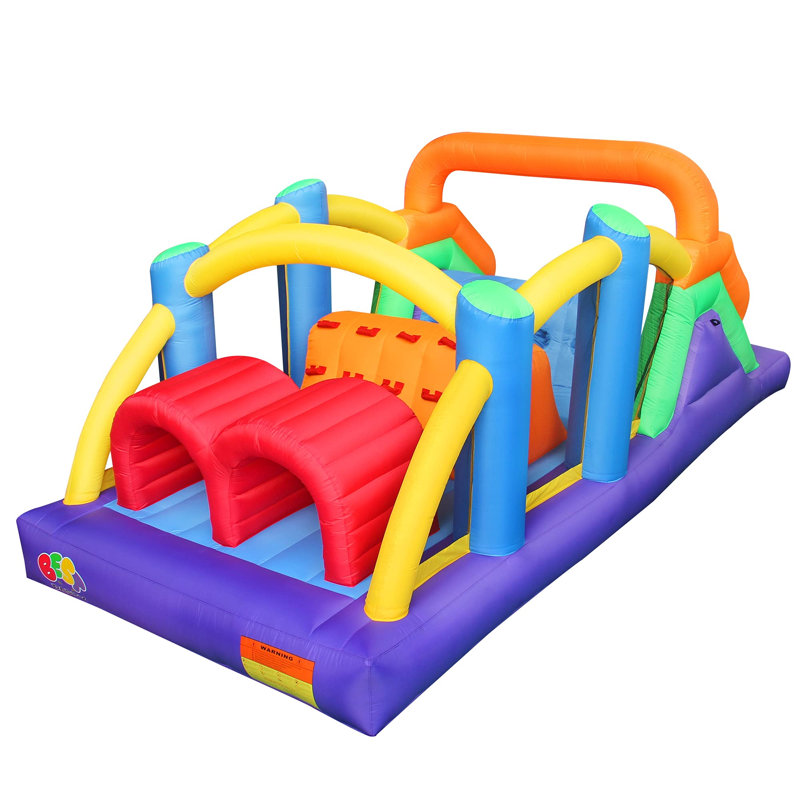 Colorful Inflatable Obstacle Course Bounce House with Slide