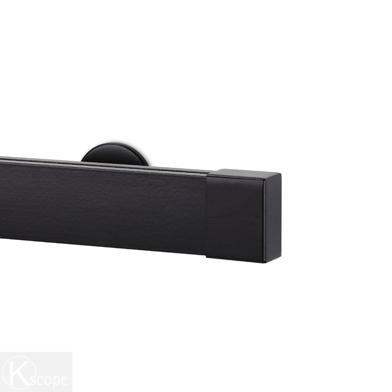 Tringle à rideaux simple décorative en aluminium à traverse Cardwell, 48 po, Noir