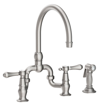 Chesterfield Kitchen Bridge Faucet with Side Spray