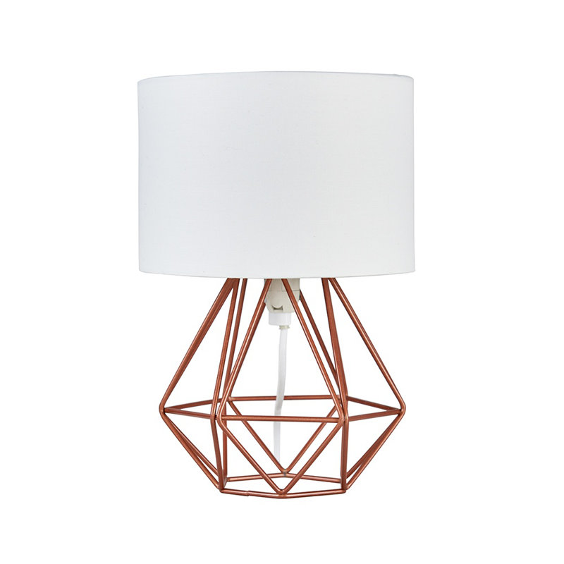 Bartelt Metal Table Lamp, No, Copper, White