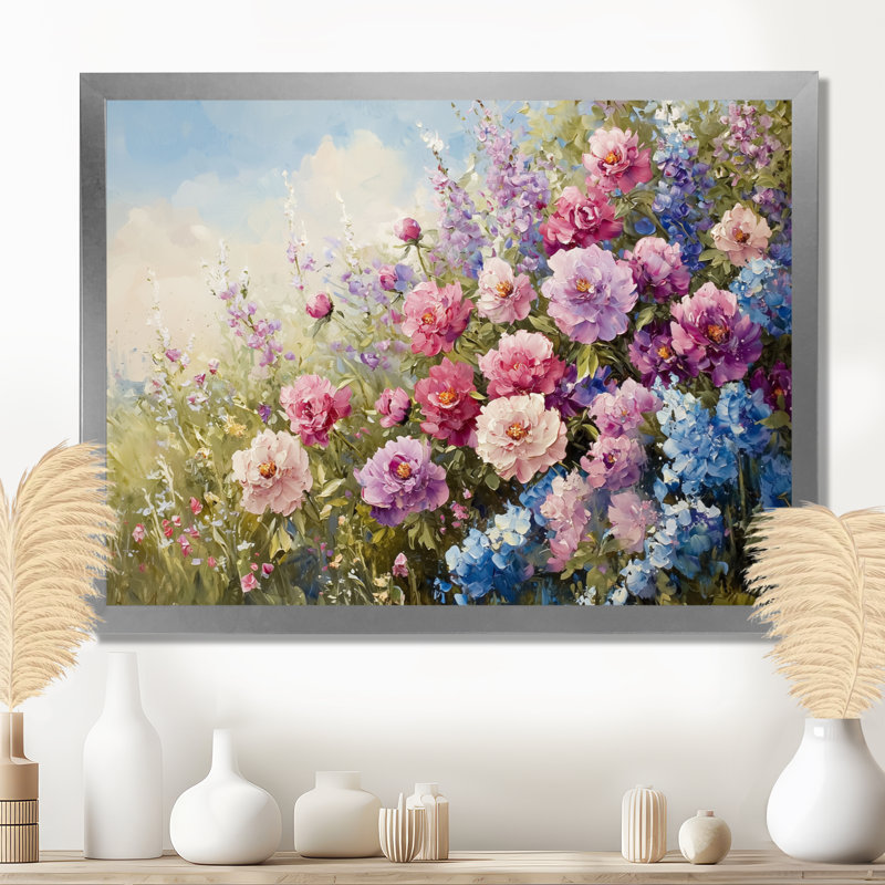 Jacobie - Floral Oversized Canvas Prints, Reproduction encadrée d'une seule photo, Argent argent, H 12 po x l 20 po