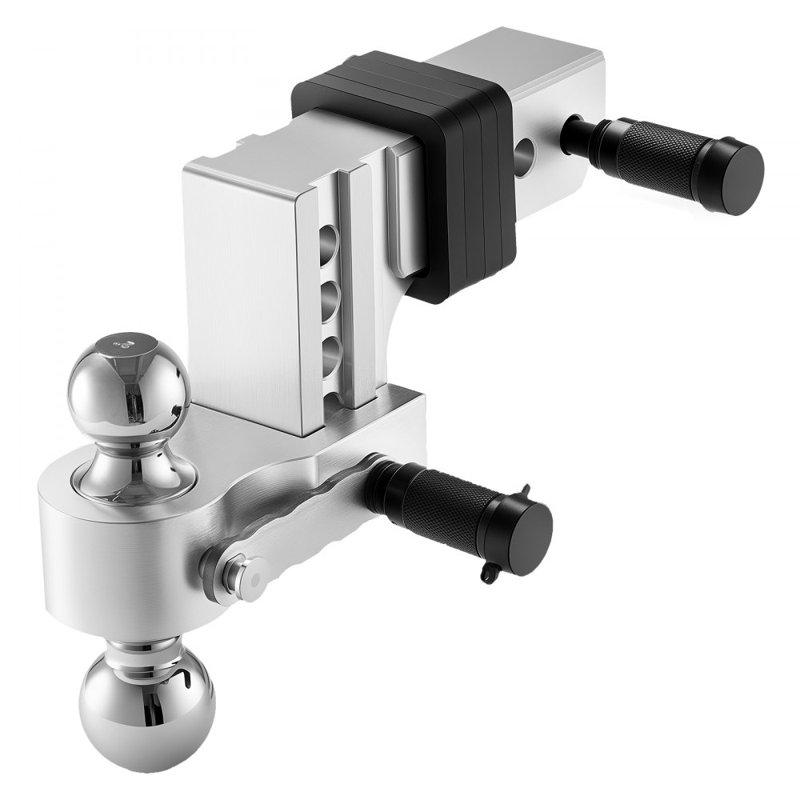 Adjustable Trailer Hitch 2.5" Receiver 4" Drop Tri-Ball Hitch 18500 lbs