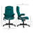 6 Point Vibrating Massage Office Chair with Heat, Velvet High Back Executive Office Chair with Reclining Backrest, Padded Armrests and Remote-437576094-437576090
