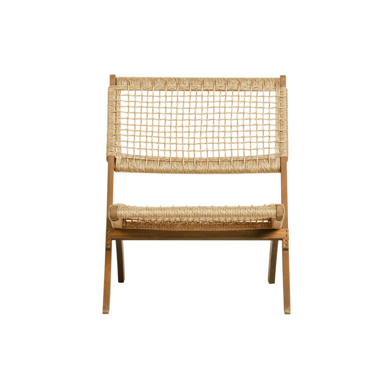 Lois Manufactured Wood Patio Lounge Chairs, Brown/Beige
