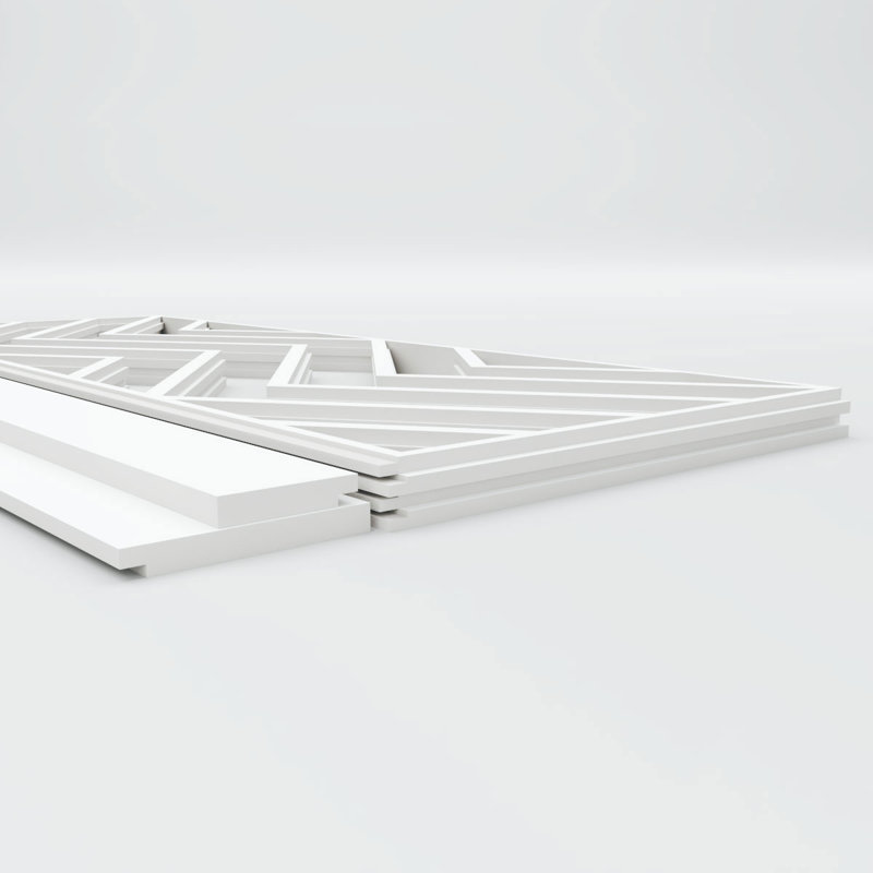Panneaux muraux blancs 94,5 "(paquet de 4), L 44 po