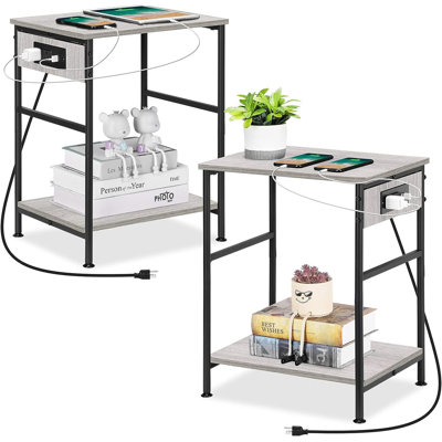 Buhler End Table Set and Built-In Outlets