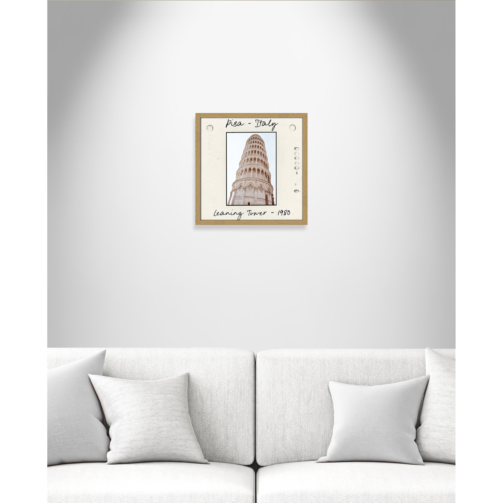 Pisa, Italy - Leaning Tower Print by Natalie Carpentieri, 17" H x 17" W x 0.75" D, Natural Single Picture Framed Paper