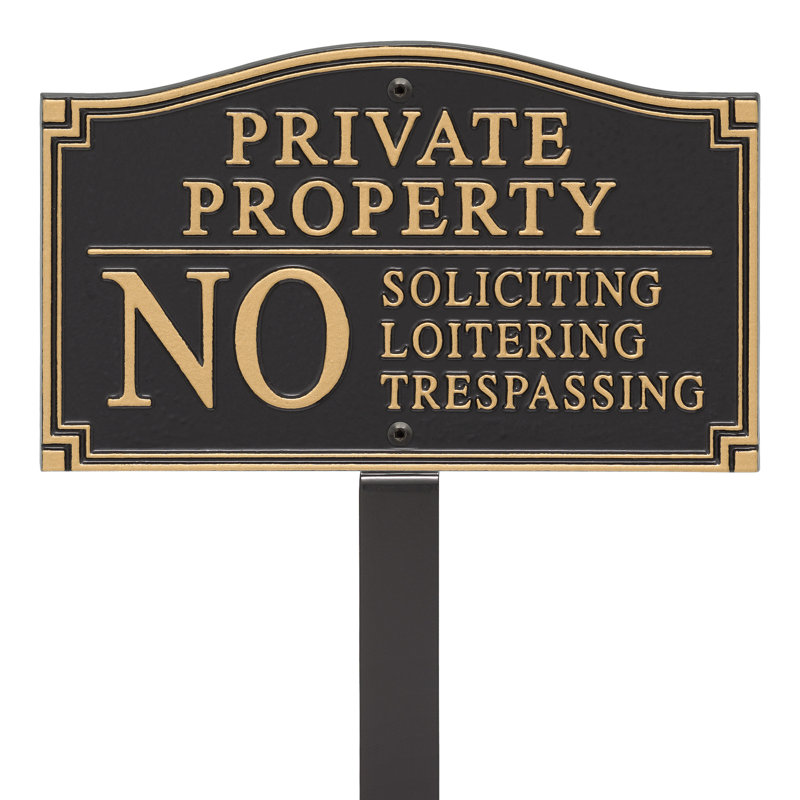 Private Property No Soliciting Loitering Trespassing Garden Sign