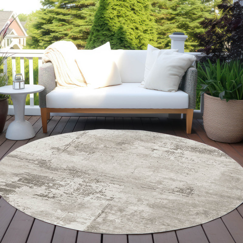 Tapis d'intérieur / extérieur brun Cassiva , 8 pi x 8 pi